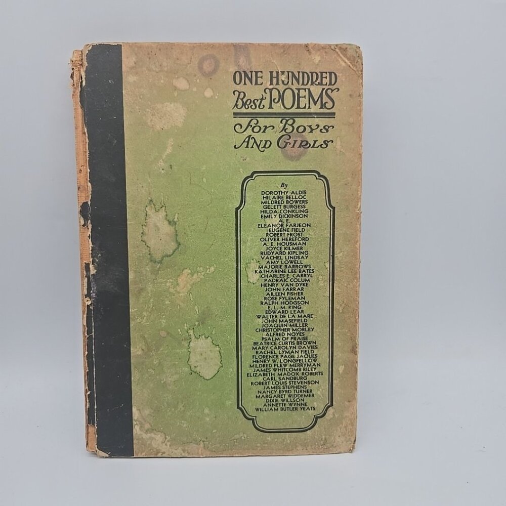 1930 Antique Poetry Book One Hundred Best Poems for Boys and Girls B Hereford